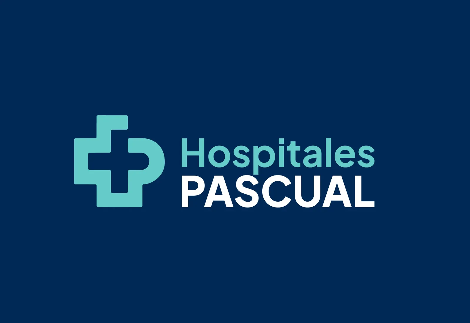 Logotipo de Hospitales Pascual sobre su azul corporativo